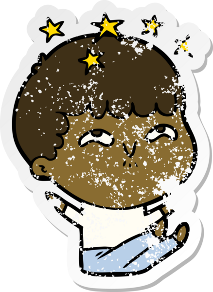 Bir çizgi filmin sıkıntılı çıkartması Bir insan tarafından çizilmiş hayret verici bir çocuk