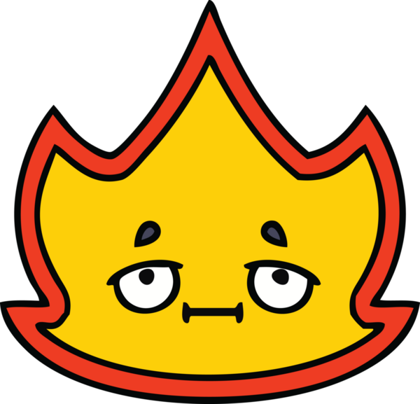 Bir insan tarafından çizilmiş güzel bir ateş karikatürü.