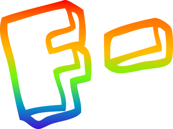 gökkuşağı gradyan çizimi bir insan tarafından çizilmiş karikatür harf notları