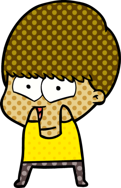 Bir insan tarafından çizilmiş mutlu çocuk çizgi filmi.