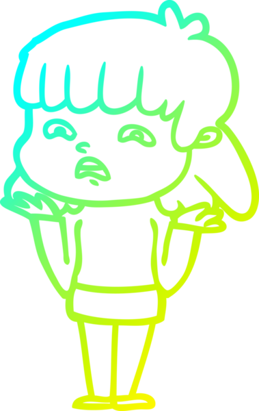 Bir insan tarafından çizilmiş endişeli bir karikatür çizimi.