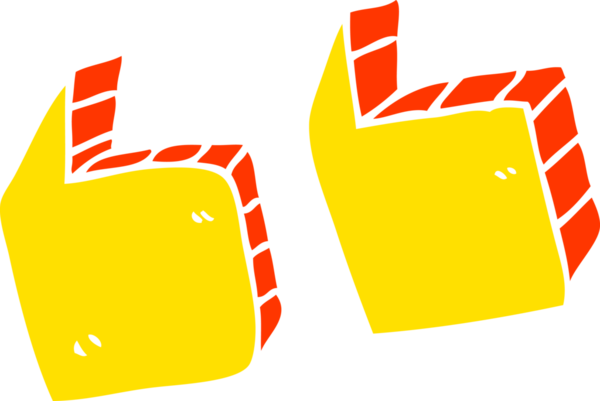 Bir insan tarafından çizilen tırnak işaretlerinin düz renk çizimi