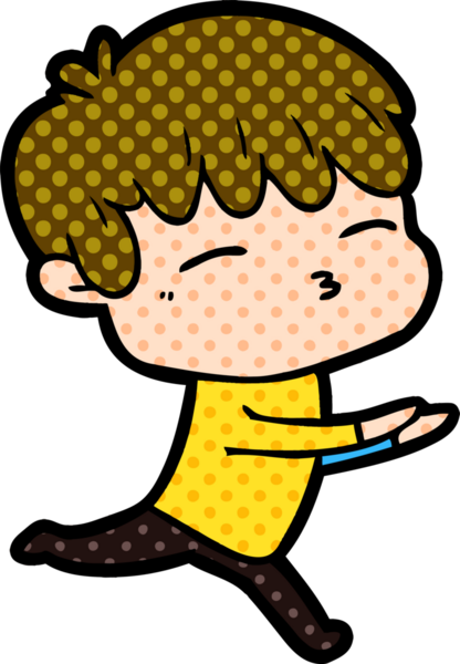 Bir insan tarafından çizilmiş meraklı bir çocuk.