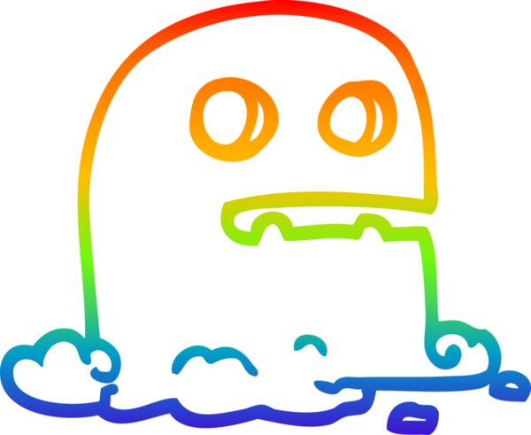 Gökkuşağı gradyanı çizimi bir insan tarafından çizilmiş ürkütücü bir çizgi film.