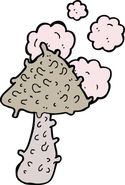 Bir insan tarafından çizilmiş garip bir mantar.