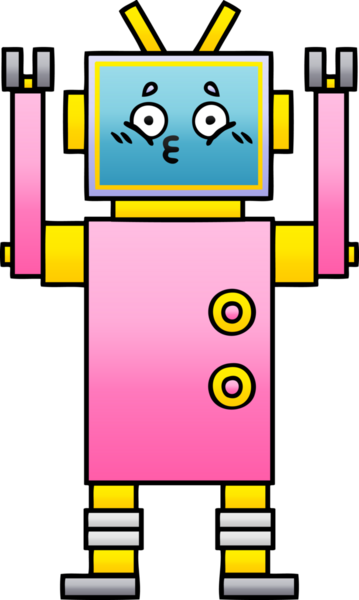 Bir insan tarafından çizilmiş bir robotun gölgelenmiş çizimi