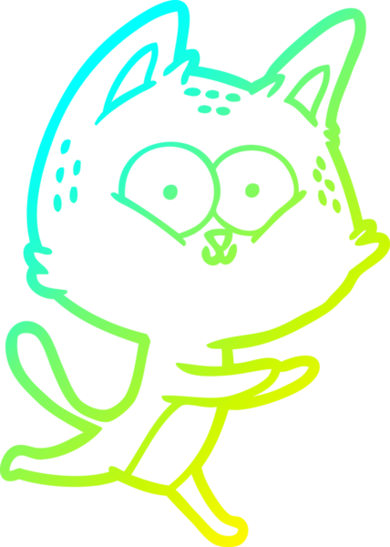 Bir insan tarafından çizilen çizgi film kedisinin soğuk çizgi çizimi