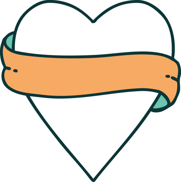 Bir insan tarafından çizilmiş kalp ve bayrağın ikonik dövme şekli