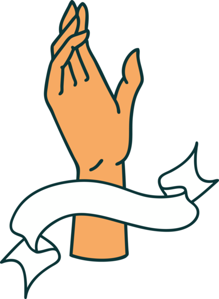 Bir insan tarafından çizilmiş geleneksel dövmeli bir el.