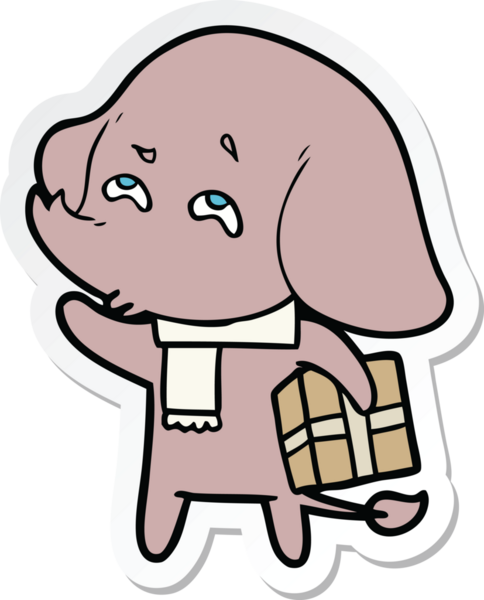 Bir insan tarafından çizilmiş, bir karikatür filinin çıkartması.