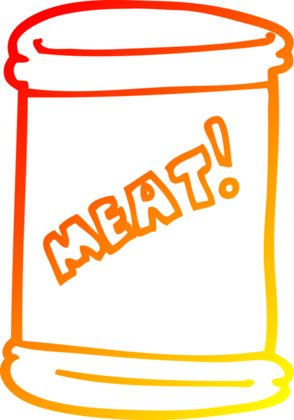 Bir insan tarafından çizilmiş et kutusunun sıcak çizgi çizimi