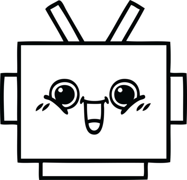 Bir insan tarafından çizilmiş robot kafasının çizgi çizimi