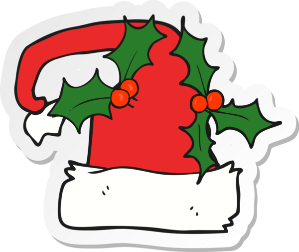 Bir insan tarafından çizilmiş Noel karikatürü etiketi.