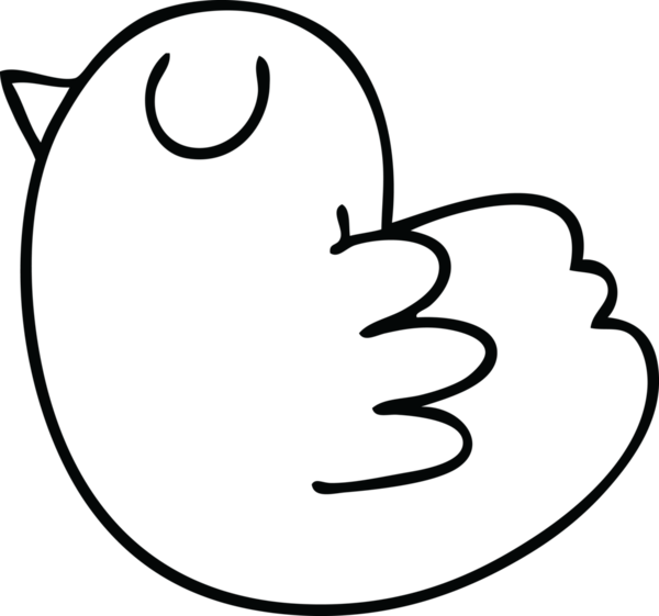 Bir insan tarafından çizilmiş tuhaf çizgi film sarı kuşu.