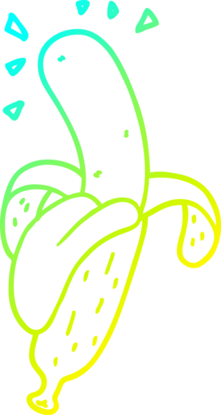 Bir insan tarafından çizilmiş bir muzun soğuk gradyan çizimi