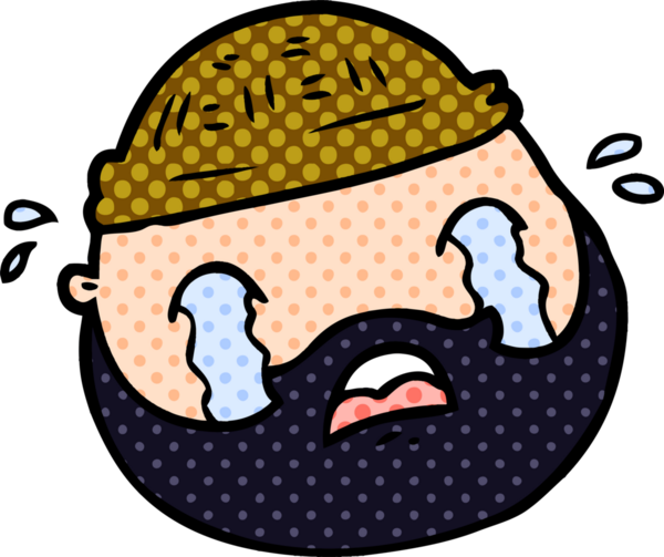 Bir insan tarafından çizilmiş sakallı bir erkek yüzü.