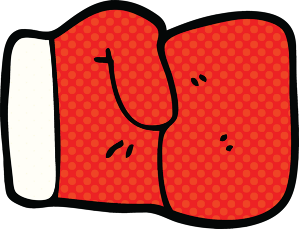 Bir insan tarafından çizilmiş çizgi roman stili boks eldiveni.