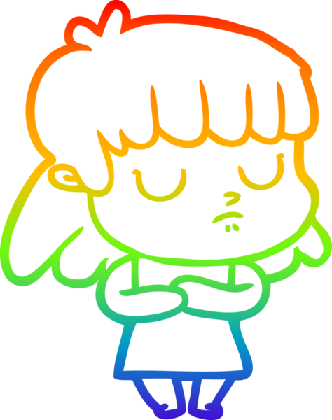 gökkuşağı gradyan çizgi çizimi bir insan tarafından çizilmiş ilgisiz bir kadın