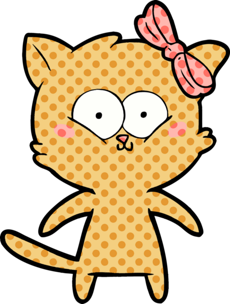 Bir insan tarafından çizilmiş çizgi film kedisi.