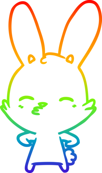 gökkuşağı gradyan çizimi bir insan tarafından çizilmiş meraklı tavşan çizgi filmi