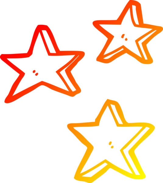 Bir insan tarafından çizilmiş bir çizgi film yıldızının sıcak gradyan çizimi