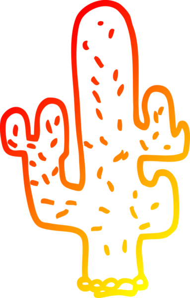 Bir insan tarafından çizilmiş bir kaktüsün sıcak çizgi çizimi