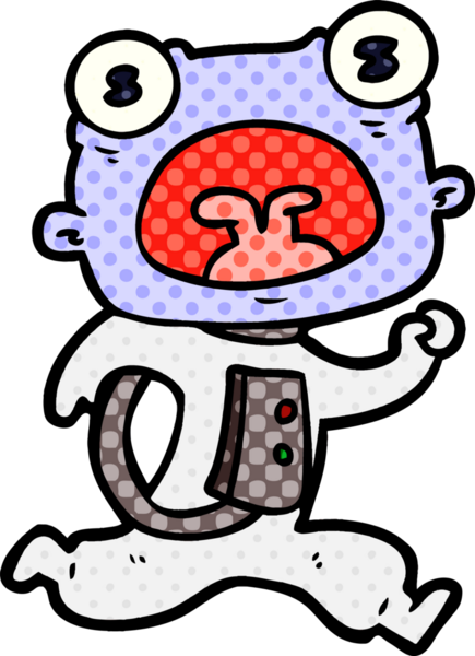 Bir insan tarafından çizilmiş garip bir uzaylı çizgi filmi.