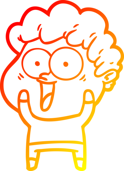 Bir insan tarafından çizilmiş mutlu bir adamın çizgi çizimi.