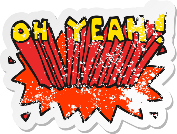 Çizgi film metninin stresli çıkartması. Bir insan tarafından çizilmiş.