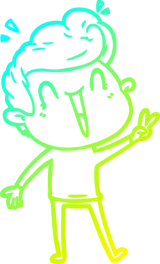 Bir insan tarafından çizilmiş, heyecanlı bir çizgi film çizimi.