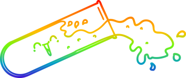 Bir insan tarafından çizilmiş bir test tüpünün gökkuşağı gradyanı çizimi