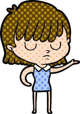 Bir insan tarafından çizilmiş karikatür kadın.