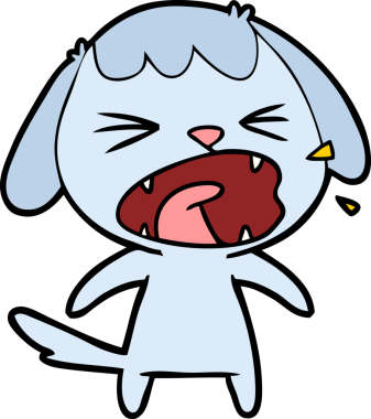 Bir insan tarafından çizilmiş şirin bir köpek havlaması.