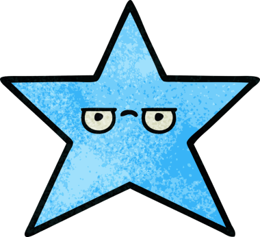 Bir insan tarafından çizilmiş yıldız balığının retro grunge deseni.