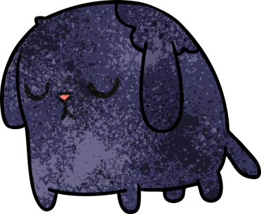 Bir insan tarafından çizilmiş, el yazısıyla çizilmiş şirin, üzgün bir kawaii köpeği karikatürü.