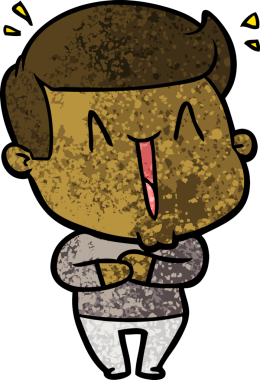 Bir insan tarafından çizilmiş heyecanlı bir çizgi film.