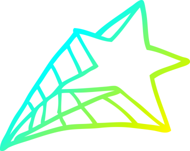 Bir insan tarafından çizilmiş bir çizgi film yıldızının soğuk gradyan çizimi