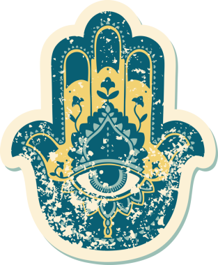 Bir insan tarafından çizilmiş bir hamza 'nın sembolik dövmeli görüntüsü.