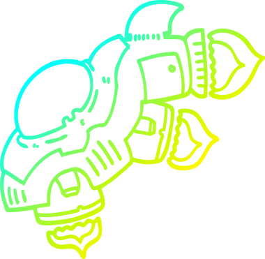 Bir insan tarafından çizilmiş bir uzay gemisinin soğuk gradyan çizgisi.