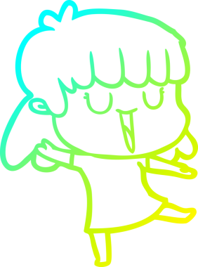 Bir insan tarafından çizilmiş bir karikatür kadın çizimi.