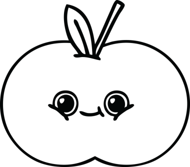 Bir insan tarafından çizilmiş kırmızı elma çizimi.