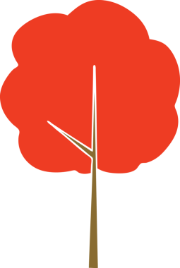 Bir insan tarafından çizilmiş tuhaf bir çizgi film ağacı.