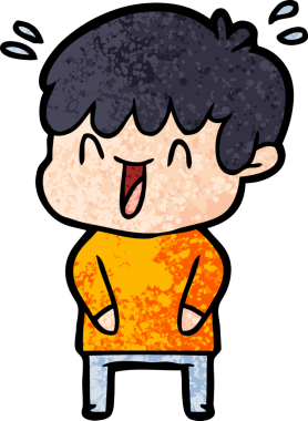 Bir insan tarafından çizilmiş gülen çocuk.