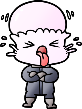 Bir insan tarafından çizilmiş garip bir uzaylı çizgi filmi.