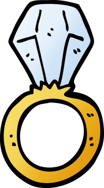 vektör gradyan çizim çizgi film nişan yüzüğü bir insan tarafından çizildi