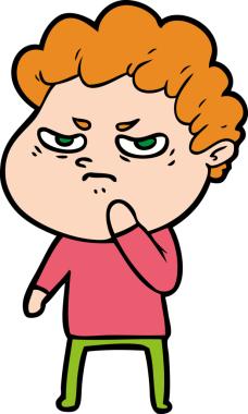 Bir insan tarafından çizilmiş kızgın bir adam.