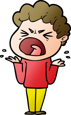 Bir insan tarafından çizilmiş öfkeli bir adam.