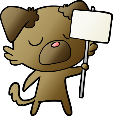 Bir insan tarafından çizilmiş çizgi film köpeği.