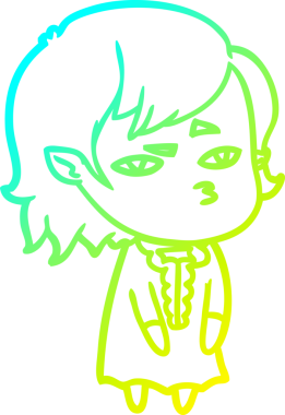 Bir insan tarafından çizilmiş bir vampir kız çizgi filmi.