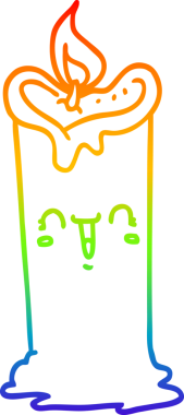 gökkuşağı gradyan çizgi çizimi bir insan tarafından çizilmiş mutlu mum